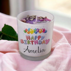 Beautiful Embellished Personalised Birthday Candle Gift Balloon Design