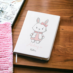 Personalised Trendy Bunny Girl's Notebook Gift For Her