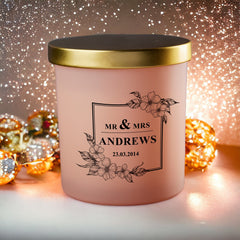 Beautiful Pink Mr & Mrs Wedding Candle Gift Boxed Various Fragrances