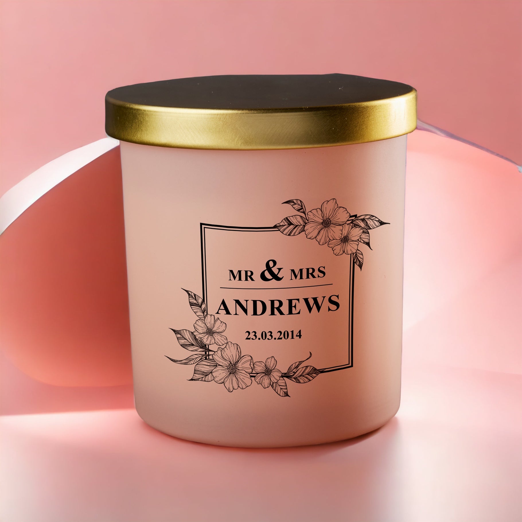 Beautiful Pink Mr & Mrs Wedding Candle Gift Boxed Various Fragrances