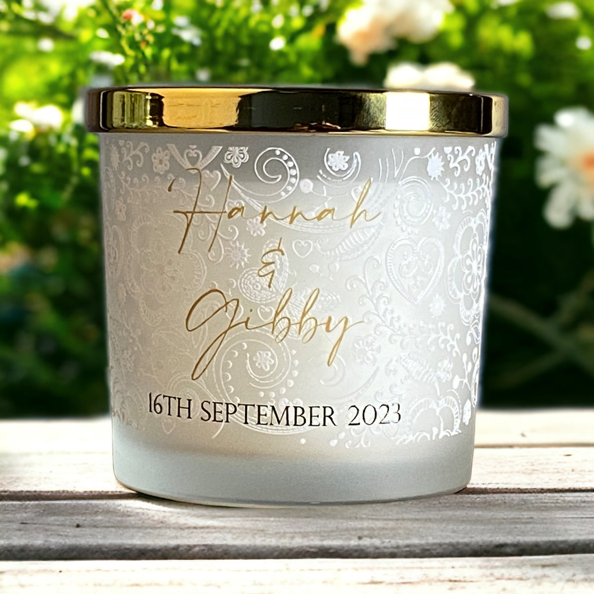 Personalised Large Double Wick Engagement Or Wedding Candle Gift