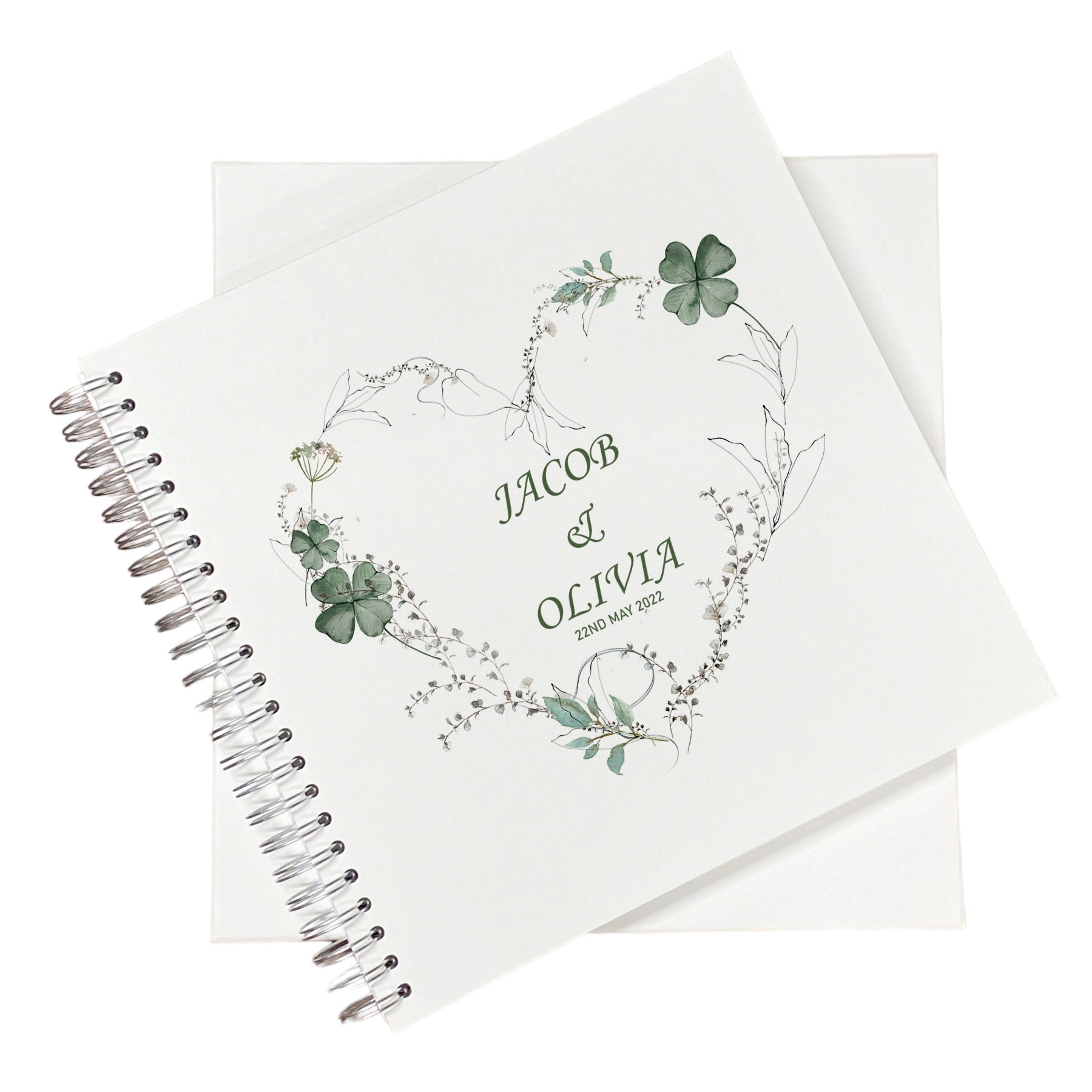 Large Wedding Photo Album Scrapbook Guest Book Boxed Clover Leaf Heart