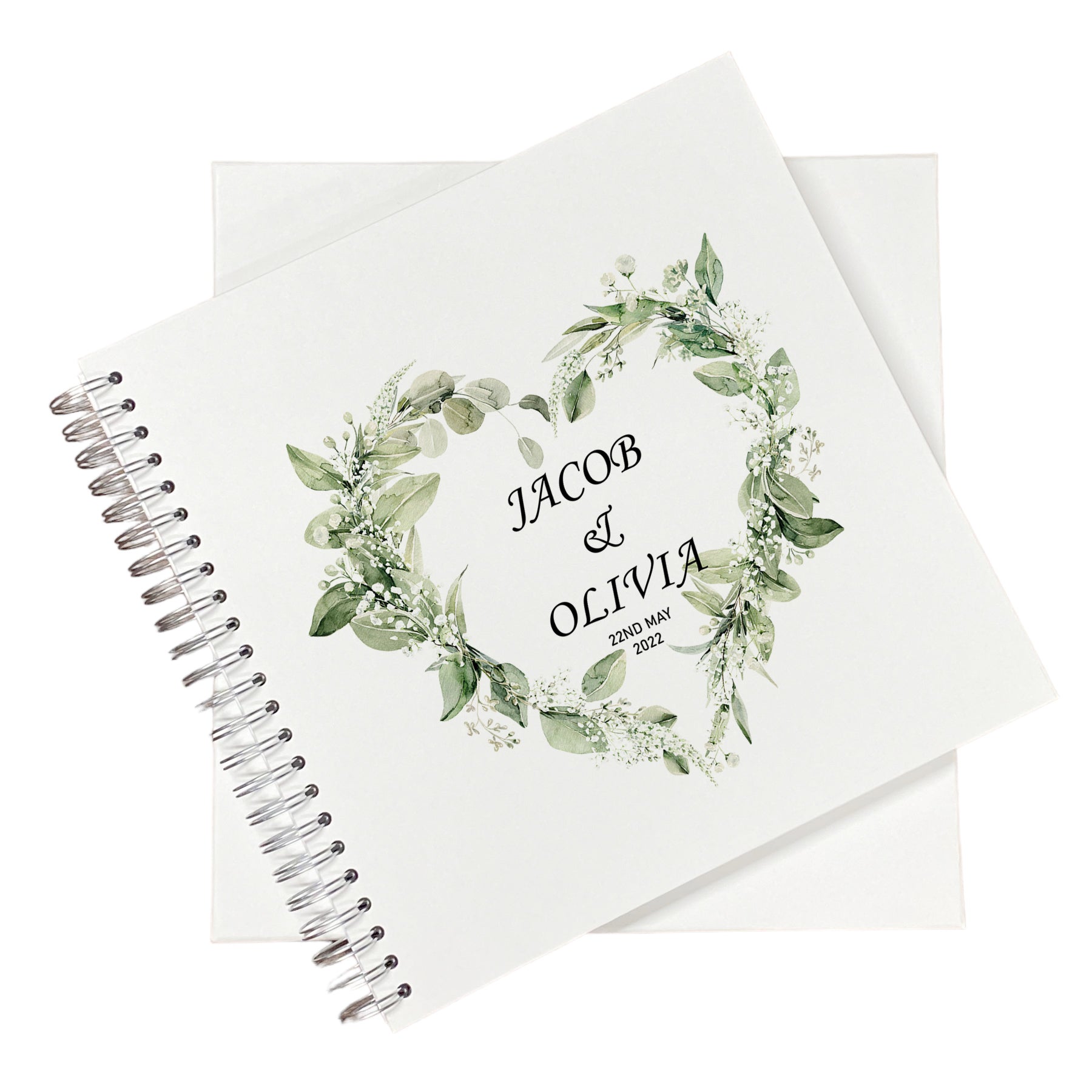 Large Wedding Photo Album Scrapbook Guest Book Boxed Floral Leaf Heart