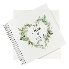 Large Wedding Photo Album Scrapbook Guest Book Boxed Floral Leaf Heart