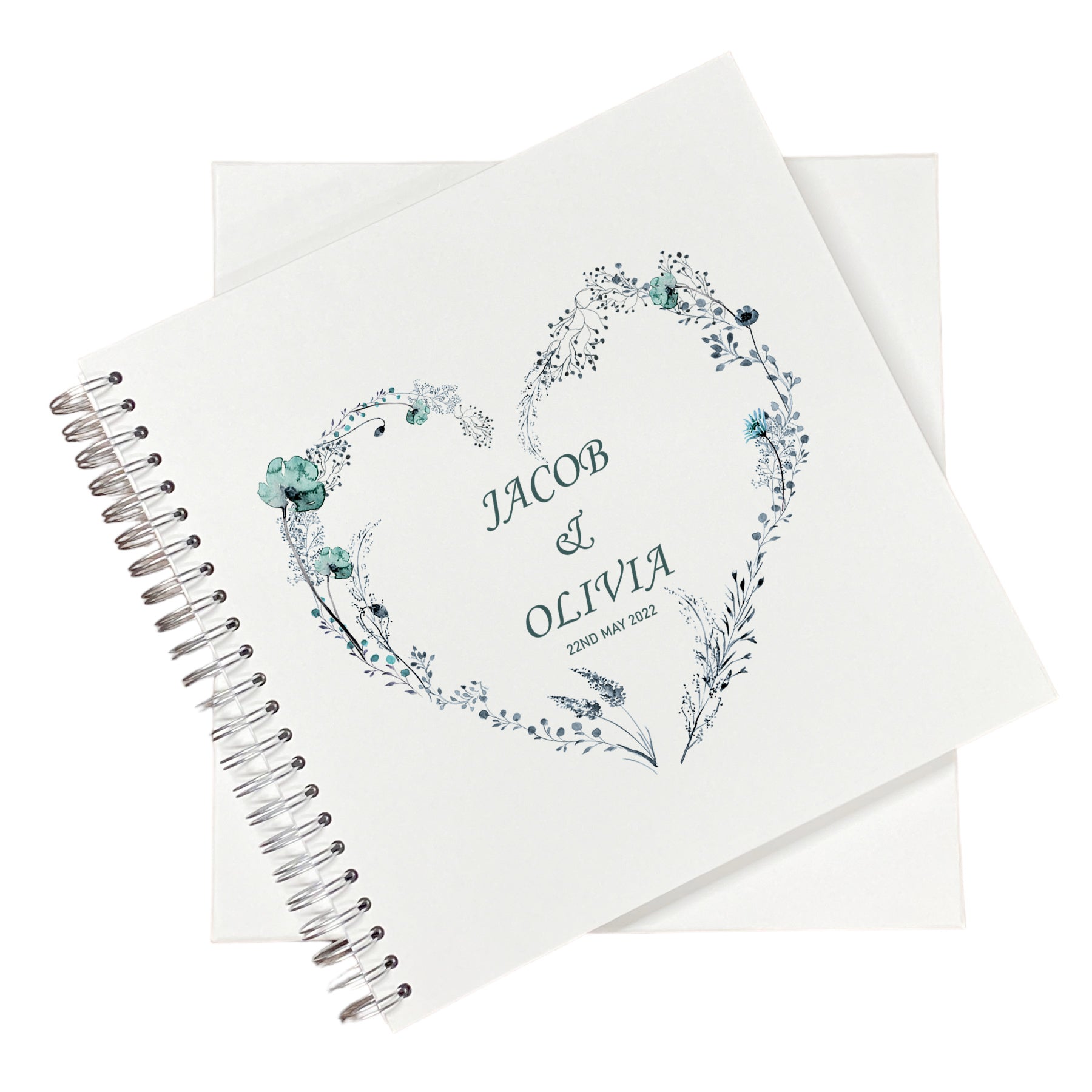 Large Wedding Photo Album Scrapbook Guest Book Boxed Floral Watercolour Heart