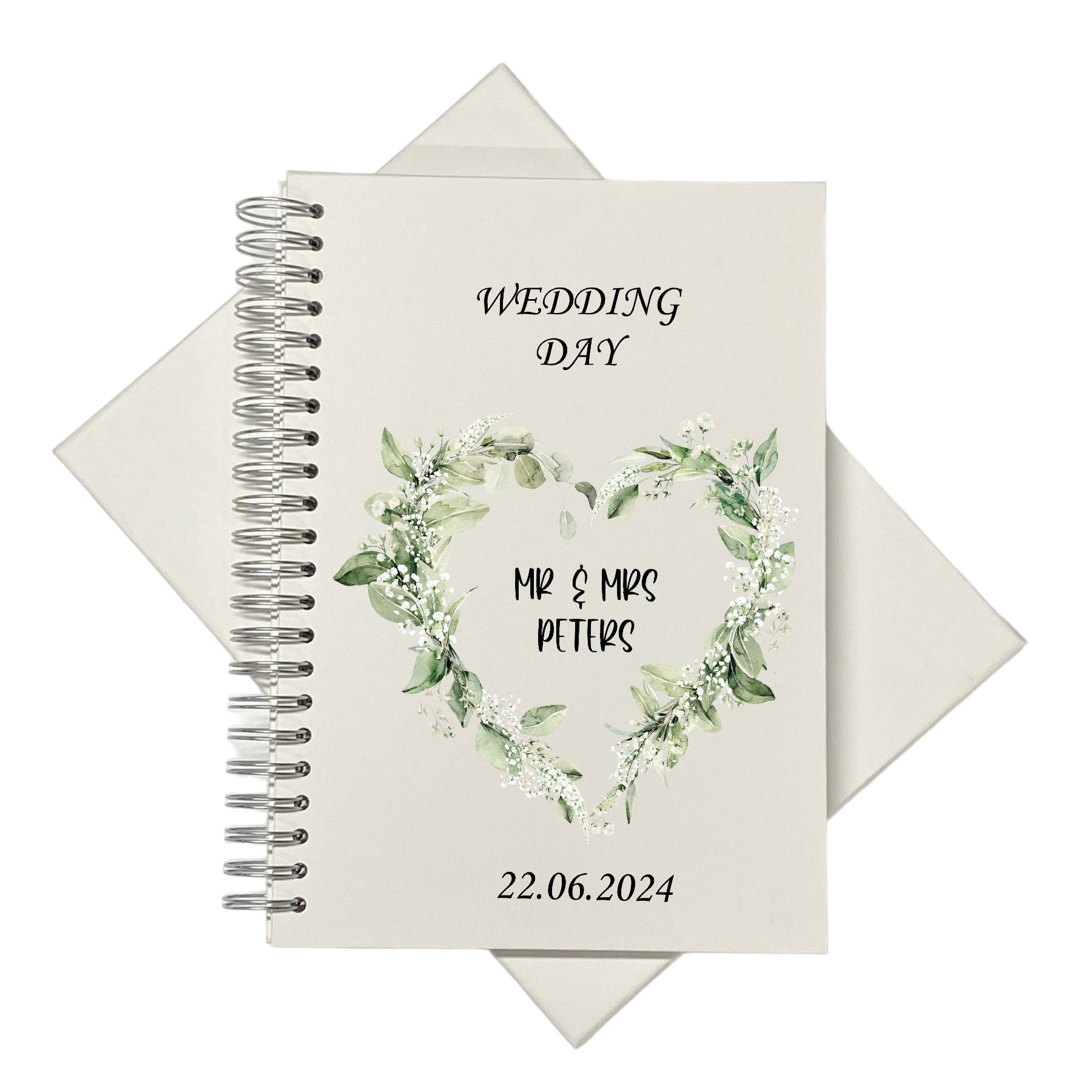 Large A4 Wedding Album Scrapbook Guest Book Boxed Floral Leaf Heart