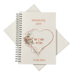 Large A4 Wedding Album Scrapbook Guest Book Boxed Rose Gold Floral Heart