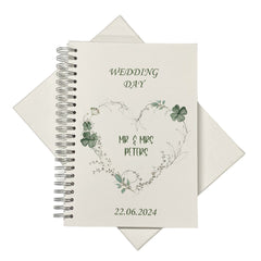 Large A4 Wedding Album Scrapbook Guest Book Boxed Green Clover Heart