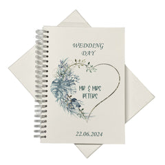 Large A4 Wedding Album Scrapbook Guest Book Boxed Tropical Leaf Heart