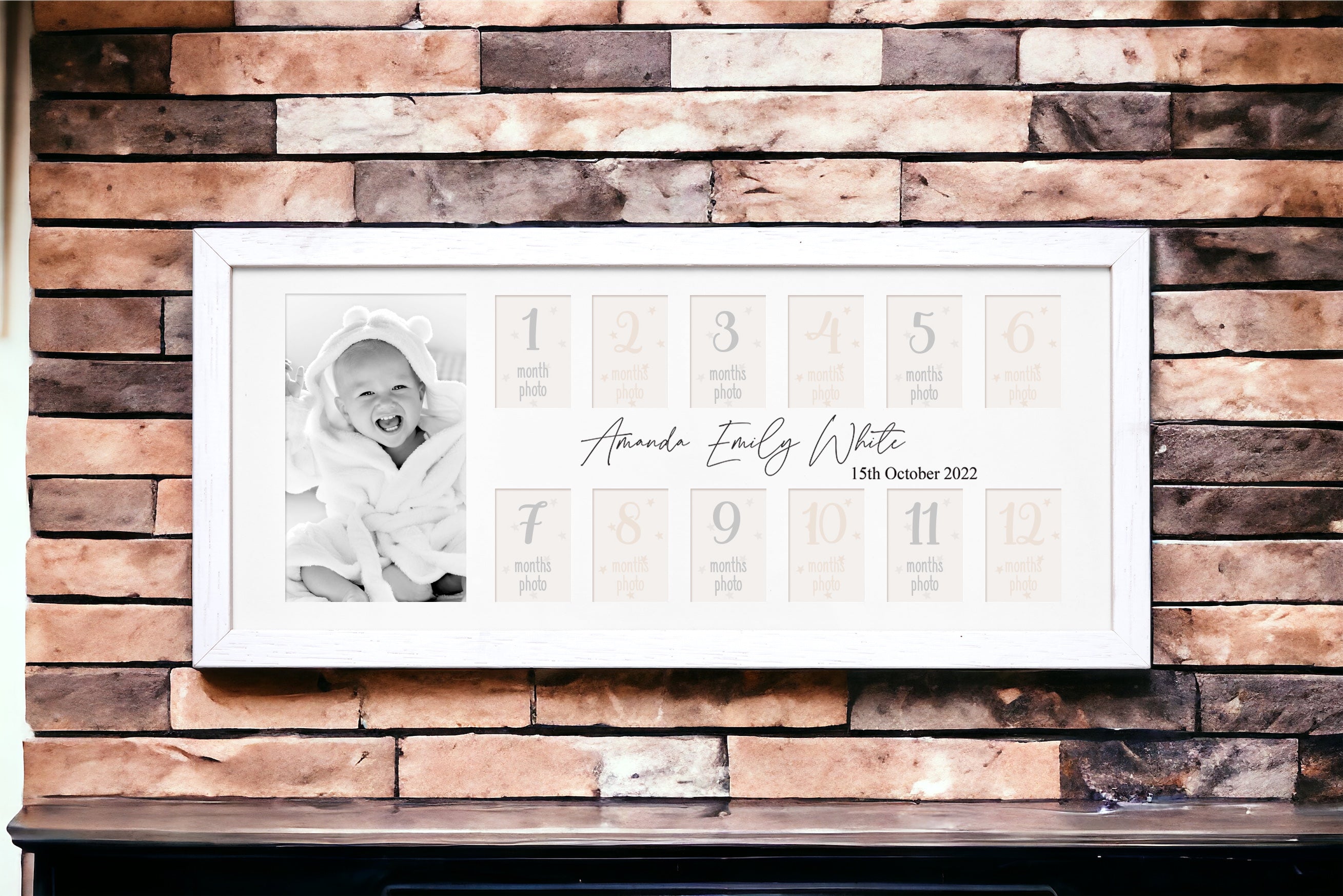 Personalised Elegant Baby My First Year Photo Frame 12 Months Aperture