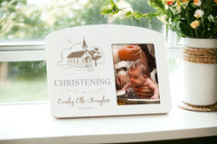 Personalised Christening Photo Frame With Church Background