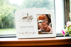 Personalised Baptism Photo Frame With Church Background