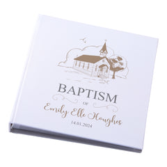 Large Book Bound Personalised Baptism Photo Album With Church