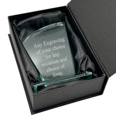 Jade Glass Personalised 15cm Award Trophy Any Engraving or Occasion Tapered Design