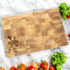Personalised BBQ Cutting board/Butcher's block Name and Sentiment - 45x30x3.2cm