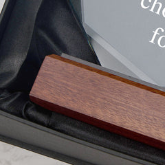 Wood Base Large Octagon Glass Personalised Engraved Award Trophy Perfect for Sports, Employees, School Ceremonies & Appreciation Jade Glass ukgiftstoreonline
