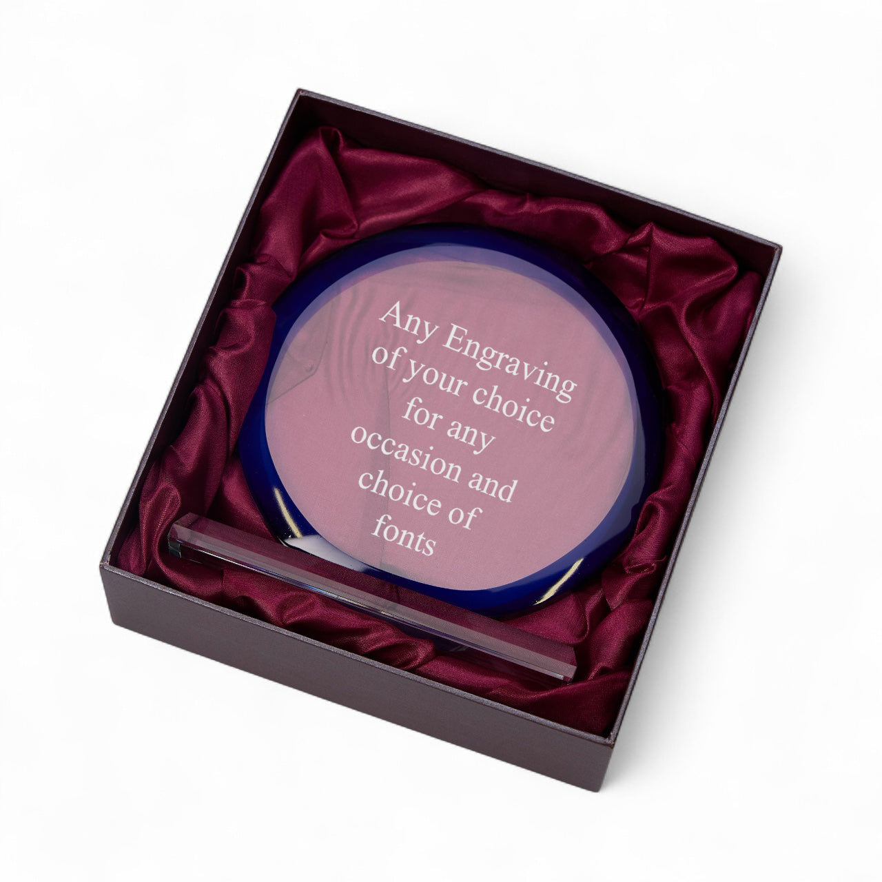 Large Blue  Edge Glass Personalised Engraved Award Trophy Perfect for Sports, Employees, School Ceremonies & Appreciation