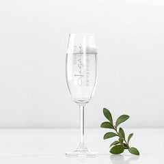 Personalised Engraved Thank you Champagne Glass Flute any Name Gift