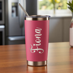 Personalised Engraved Thermal Travel Mug Gift With Any Name For any Occasion