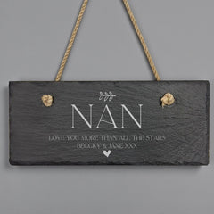 Personalised Hanging Slate Sign Gift For Nan Birthdays Christmas Etc. Personalised Gifts ukgiftstoreonline