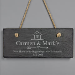 Personalised New Home Gifts, House Warming Sign With Names and Year Personalised Gifts ukgiftstoreonline