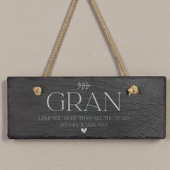 Personalised Hanging Slate Sign Gift For Gran Birthdays Christmas Etc. Personalised Gifts ukgiftstoreonline