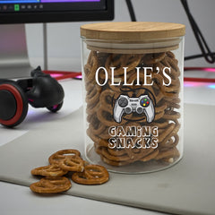 Personalised Gaming Snacks Jar - Add a name and Message Gift For All Occasions