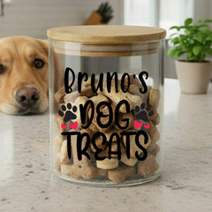 Personalised Dog Treats Jar Storage with name Gift For Any Occasion