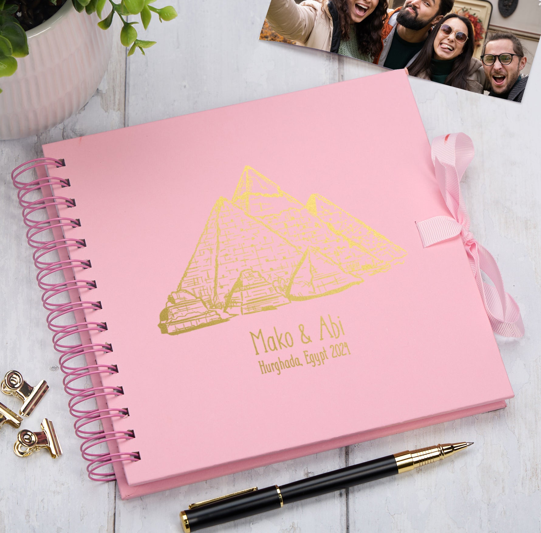 Personalised Egypt Keepsake Multiple Colour Scrapbook Photo Album Foil Print
