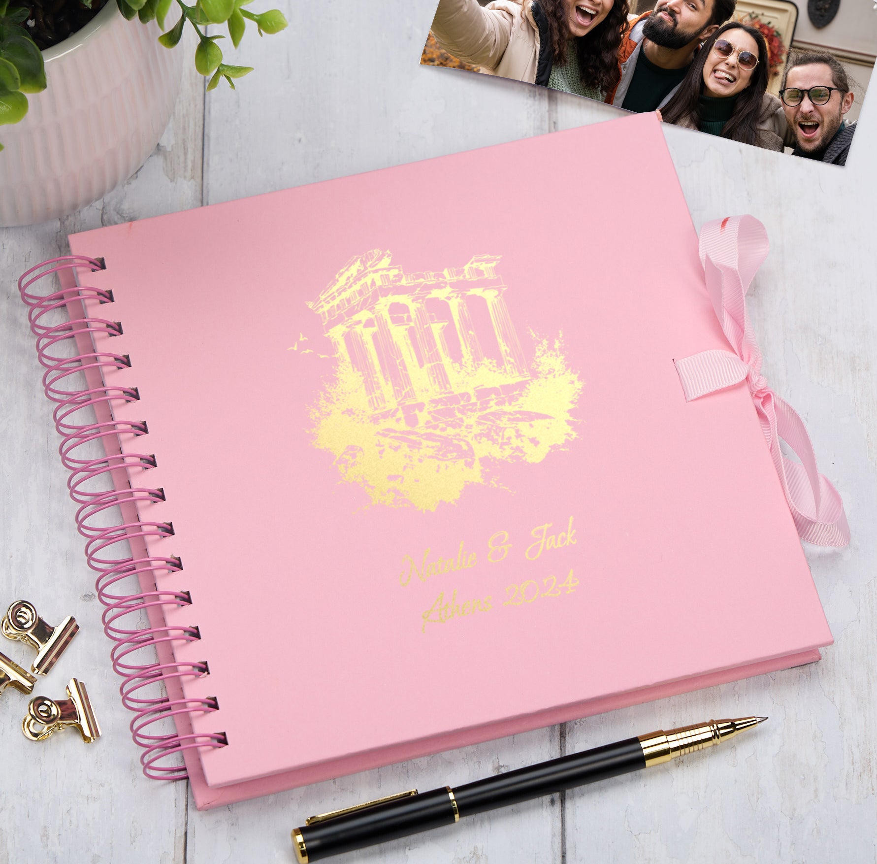 Personalised Athens Keepsake Multiple Colour Scrapbook Photo Album Foil Print
