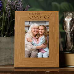 Nanny Butterfly Gift Mother's Day Birthday Wooden Engraved Photo Frame