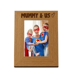 Oak Picture Photo Frame Mummy & Us Heart Gift Portrait