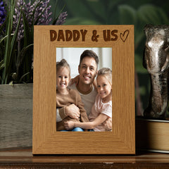 Oak Picture Photo Frame Daddy & Us Heart Gift Portrait