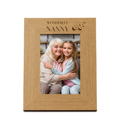 Wholesale Pack of 5 - Nanny Butterfly Gift Wooden Engraved Photo Frame