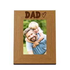 Oak Picture Photo Frame Dad Heart Gift Father's Day Portrait