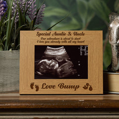 New Baby Pregnancy Scan Wooden Photo Frame Auntie and Uncle Gift Baby Photo Frame Baby