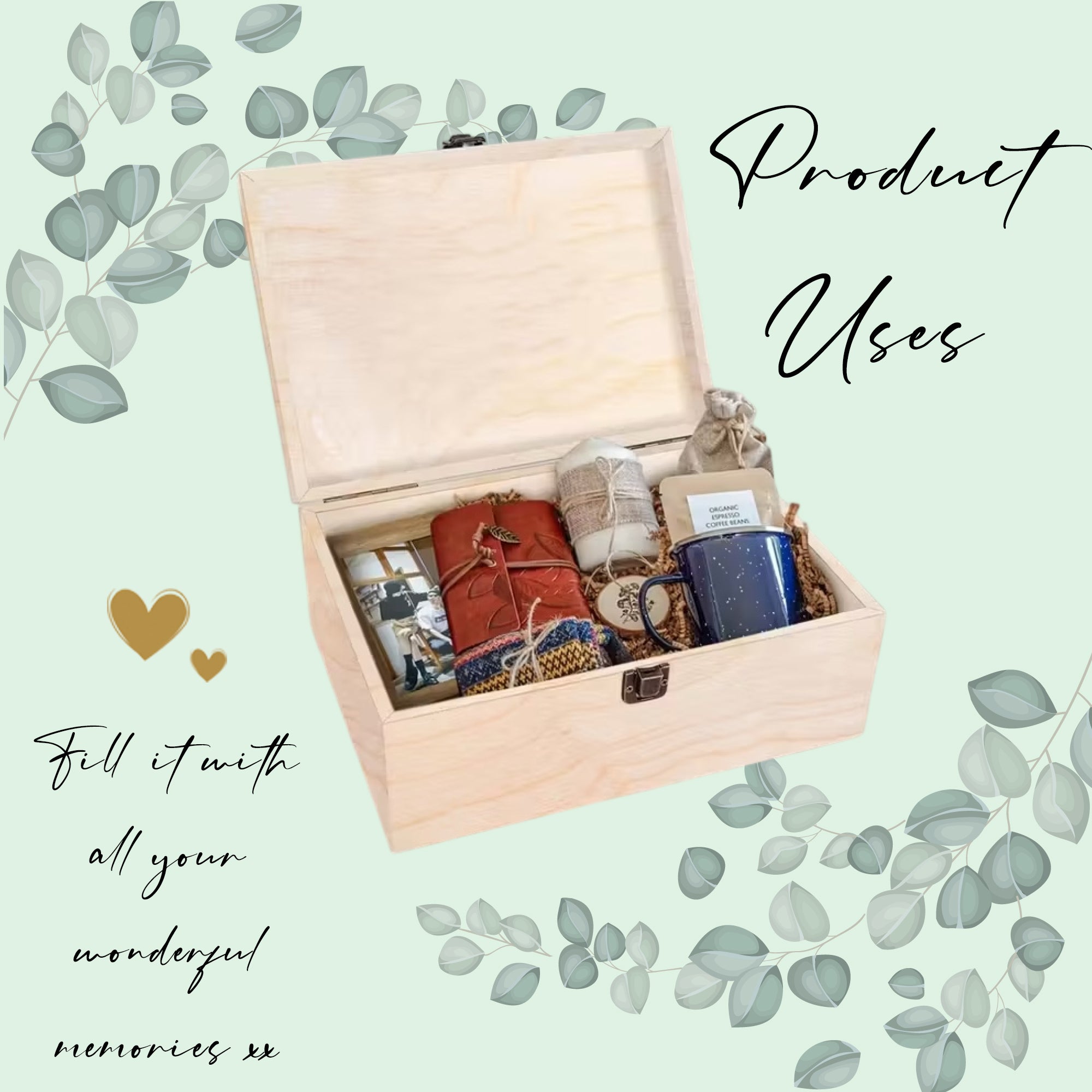 Personalised Wooden Baby Boy Memory Keepsake Box With Photos and Birth Details