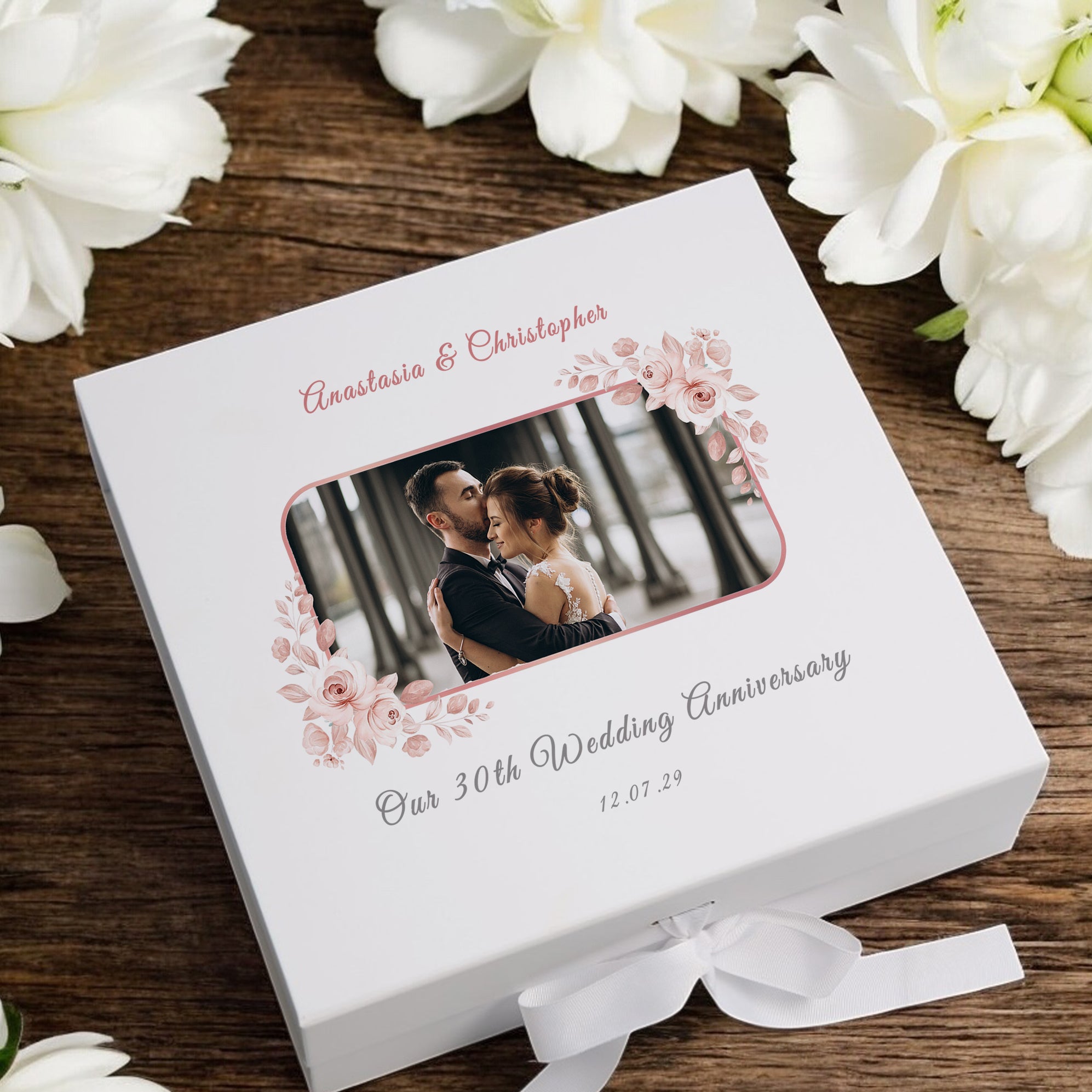 Personalised 30th Anniversary Custom Photo Anniversary Couple Gift Keepsake Box Wedding Day Memory Gifts