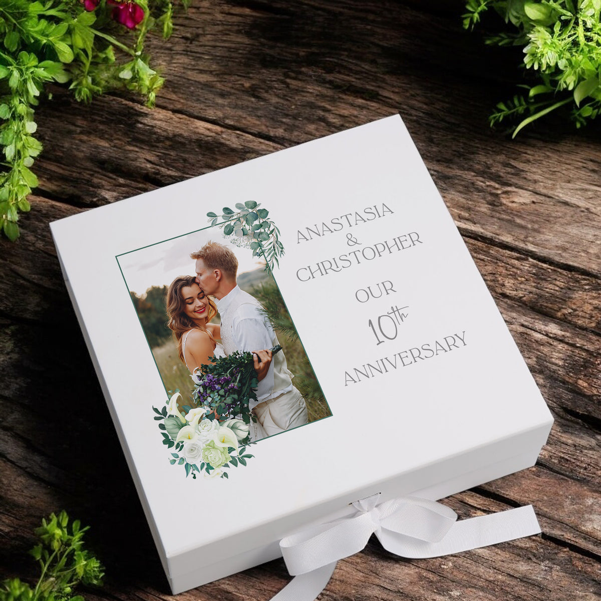 Personalised 10th Anniversary Couple Gift Custom Photo Anniversary Keepsake Box Wedding Day Memory Gifts