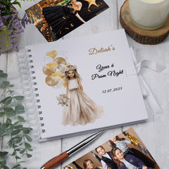 Custom Primary School Girl Leavers Prom Night Scrapbook Album Personalised Year 6 Prom Memory Book