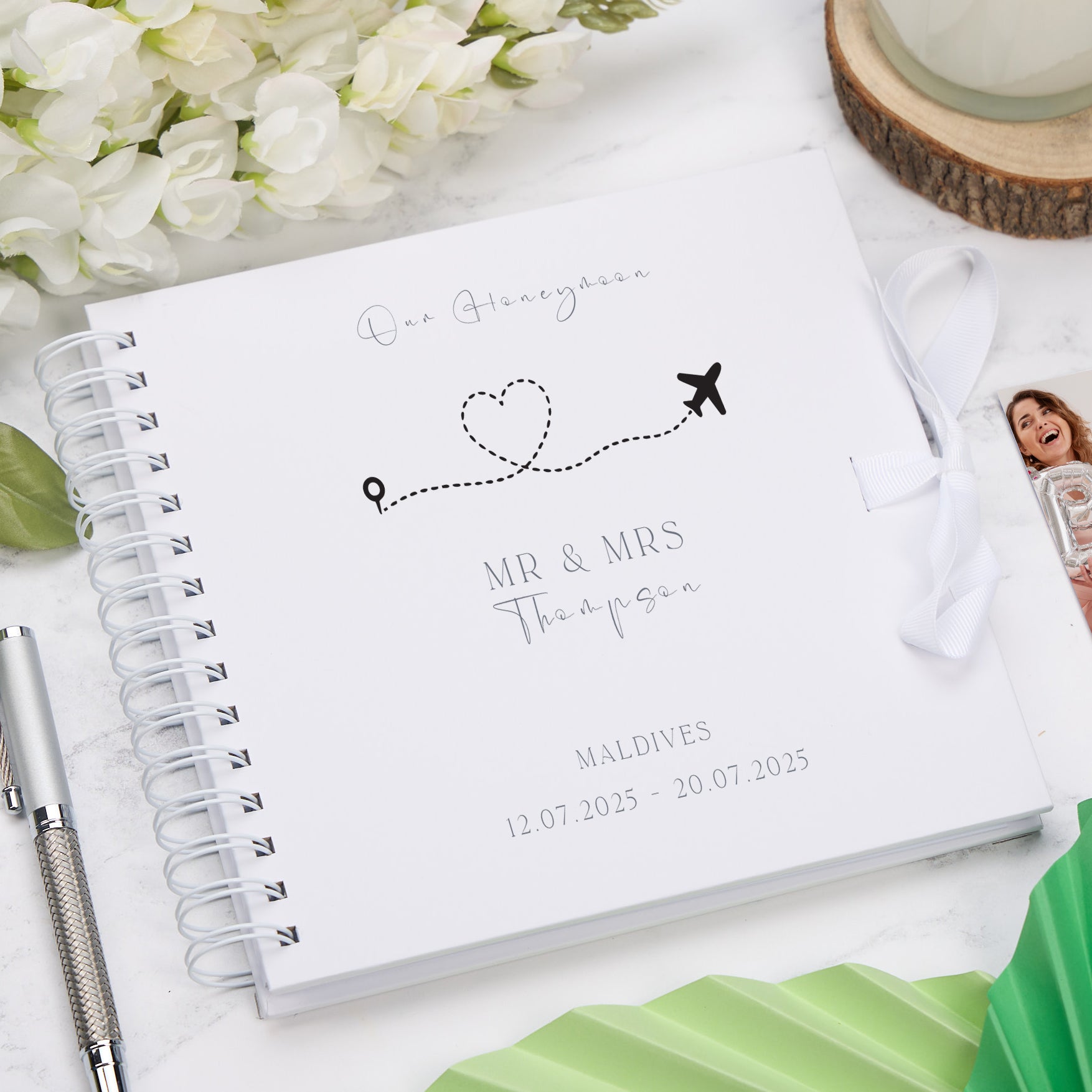 Personalised Our Honeymoon Scrapbook Photo Album Custom Honeymoon Memory Book