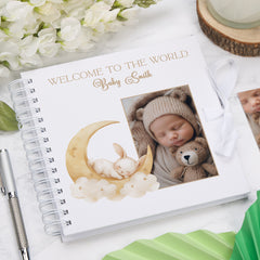 Personalised Welcome To The World Baby Scrapbook Cute Sleeping Animals Design Memory Book Special Keepsake Album