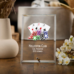 Personalised Poker or Cards Trophy Plaque With Colour Print