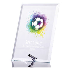 Personalised Football Award Trophy Plaque With Colour Print