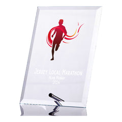 Personalised Male Runner Athlete Trophy Plaque With Colour Print