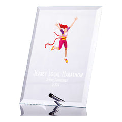 Personalised Female Runner Athlete Trophy Plaque With Colour Print