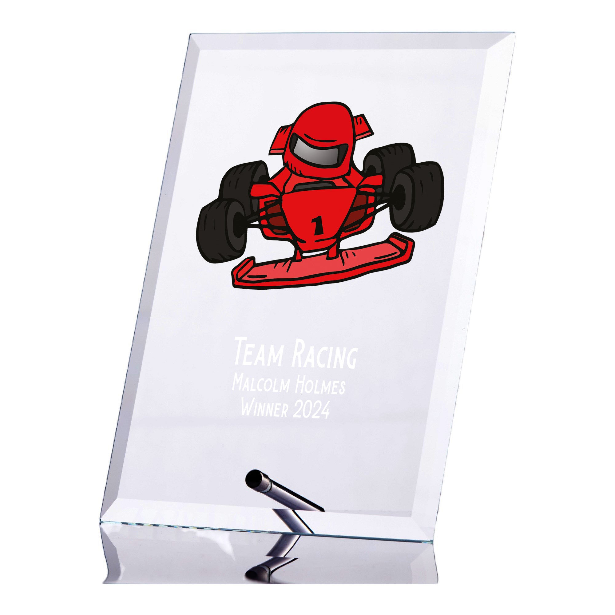 Personalised Go Karting Trophy Plaque With Colour Print