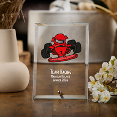 Personalised Go Karting Trophy Plaque With Colour Print