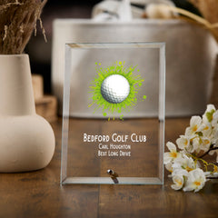 Personalised Golf Award Trophy Plaque With Colour Print