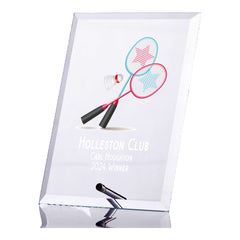 Personalised Badminton Trophy Plaque With Colour Print